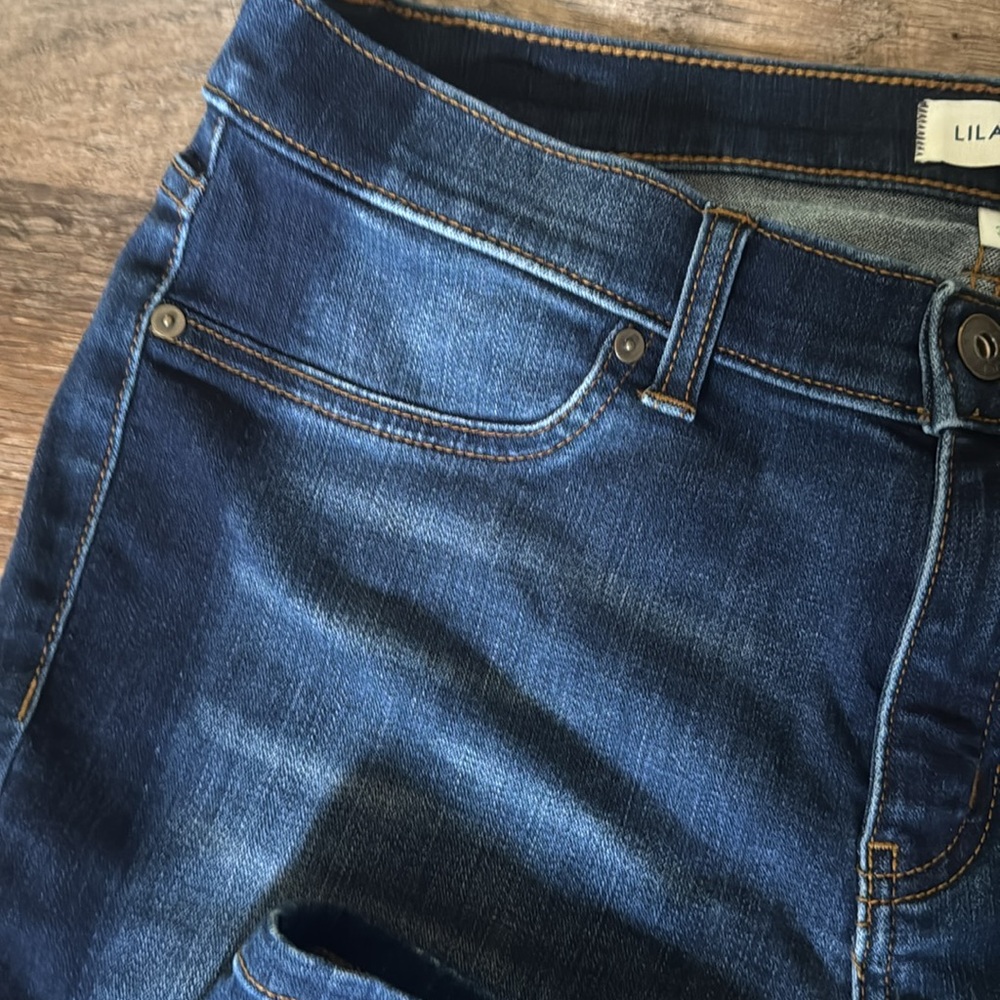 LILA RYAN Solid Blue Ankle Stretch Mid Ride Jeans Size 32 - Picture 4 of 12